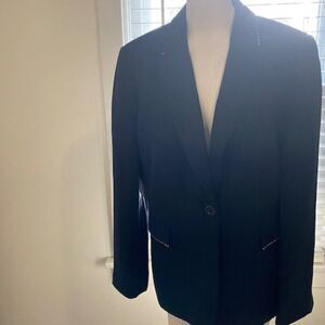 Tahari Arthur S Levine Blue with White pinstripe Blazer, size 14